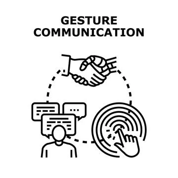 Future communication concept showing human robot interaction Stock Illustration