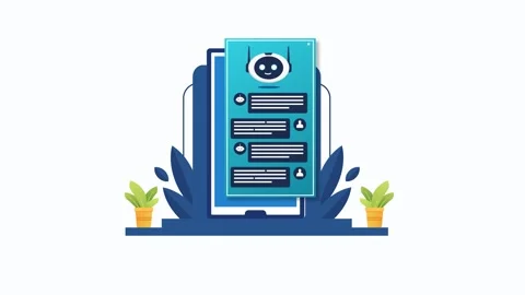 The Future of Communication. Interacting with Intelligent Chatbots Stock Footage 297193149