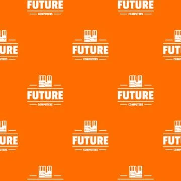 Future computers pattern vector orange Stock Illustration