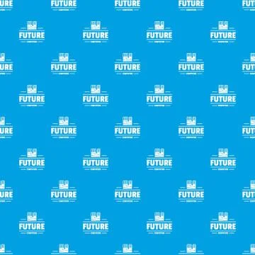 Future computers pattern vector seamless blue Stock Illustration