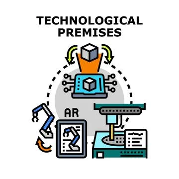 Future computing system and industrial automation concept 库存插图