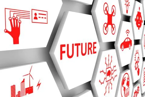 FUTURE concept cell background 3d illustration Stock Illustration