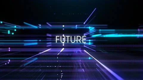 Future Concept Text In Futuristic Digital Grid Space 스톡 일러스트