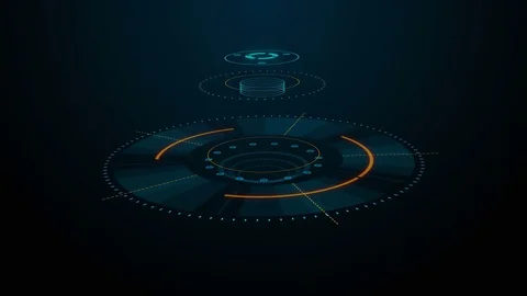 Future concept virtual touch user interface HUD with hologram . Interactive 動画素材 84826678