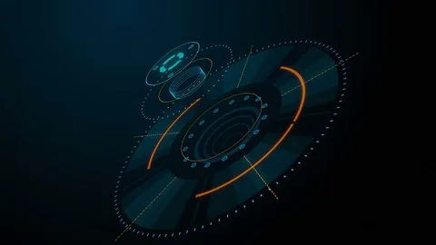 Future concept virtual touch user interface HUD with hologram . Interactive Видео 84842951