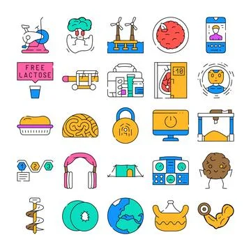 Future concepts and modern technology vector icons Stock Illustration