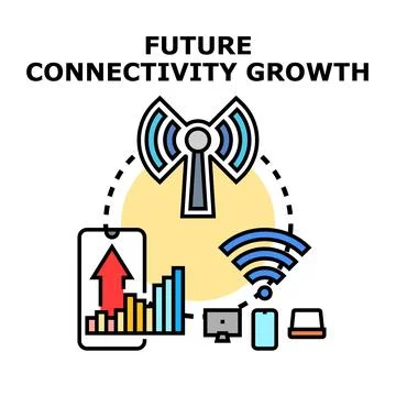 Future connectivity growth in digital technology and network Stock Illustration