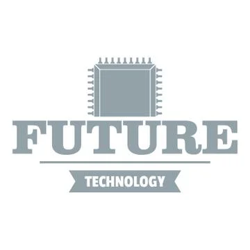 Future cpu logo, simple gray style Stock Illustration