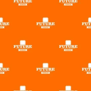 Future cpu pattern vector orange Stock Illustration