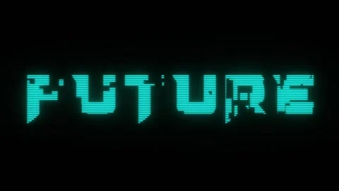 Future. Cyber punk style text with digital animation Stock Footage 249009497
