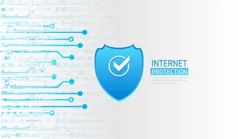 Future cyber technology web services for business and internet project. Conce Stock Illustration