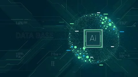 Future cybernetic artificial intelligence technology concept, Big data visu.. Stock Illustration