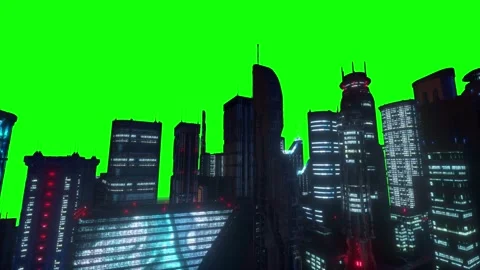 Future cyberpunk city 3d render Stock Footage 152331883