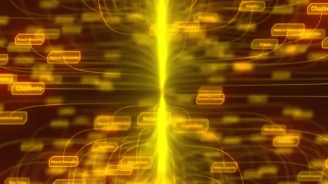 Future Data Processing Algorithm and Cloud Computing Tech Background Stock Footage 335546801