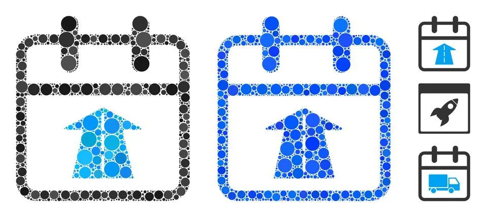 Future Day Composition Icon of Round Dots Stock Illustration