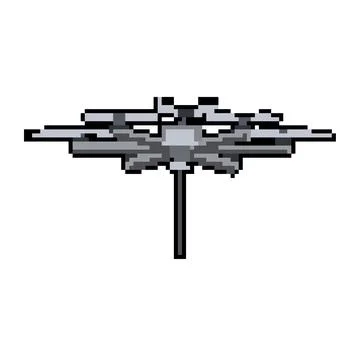 Future delivery drone pixel art vector illustration Stock Illustration