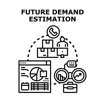 Future demand estimation identifying market trends Stock Illustration