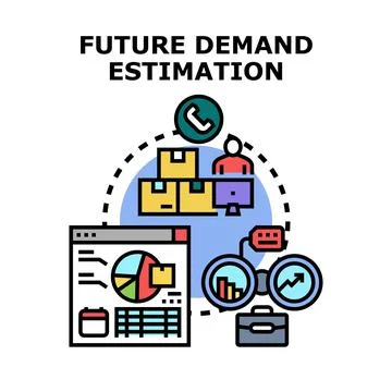 Future demand estimation identifying market trends Stock Illustration