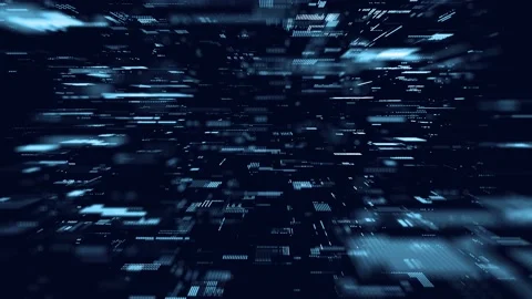 Future digital cyberspace with moving particles. Technology matrix algorithm. Stock Footage 166223507