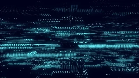 Future digital cyberspace with moving particles. Technology matrix algorithm. Stock Footage 168422532