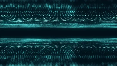 Future digital cyberspace with moving particles. Technology matrix algorithm. Stock Footage 168422789