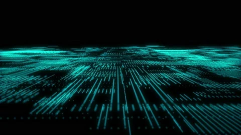 Future digital cyberspace with moving particles. Technology matrix algorithm. Stock Footage 229119530