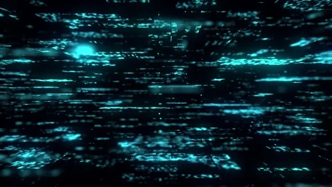 Future digital cyberspace with moving particles. Sorting digital data. Video stock 331239484