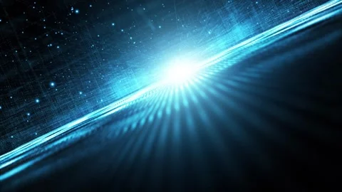 Future digital cyberspace network with flash lights Vídeo Stock 337513732