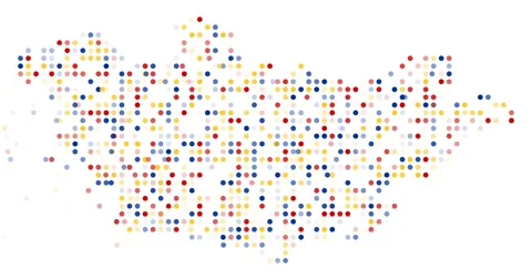 Future digital Mongolia circle map abstraction Stock Footage 316682631
