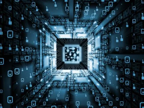 Future of Digital Processor Stock Illustration