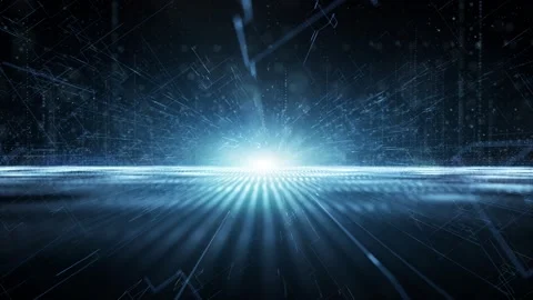 Future digital tech road seamless looping backgorund Stock Footage 337738224