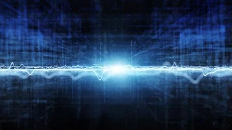 Future digital technology graph wavy lines looping background Stock Footage 337853662