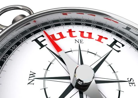 Future direction conceptual compass Illustrazione stock