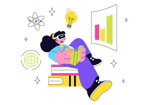 Future of Education Technology Vector Illustration Featuring Modern Digital.. Illustrazione stock