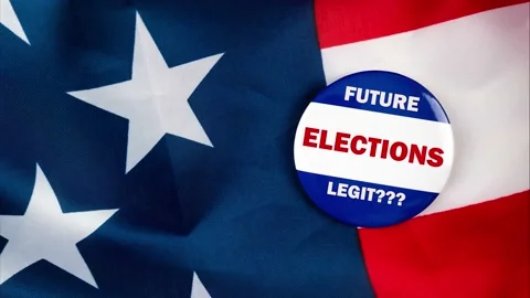 Future elections legit text quote on election button laying on the star spang Video stock 170629578