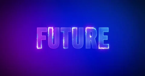 Future. Electric lightning words. Logotype Stock Footage 134665407