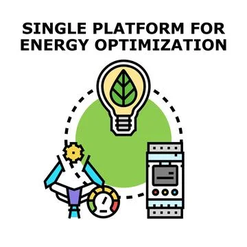 Future energy optimization platform connecting smart systems Stockillustratie