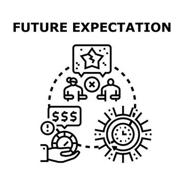 Future expectation concept illustration showing planning and challenges Stock Illustration