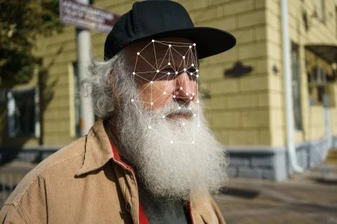 Future. Face Detection. Technological 3d Scanning. Biometric Facial Recognition Stock Photos