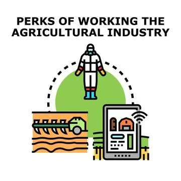 Future farming industry perks and smart agriculture technology Stock Illustration