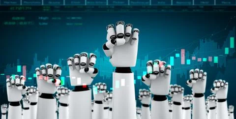 Future financial technology controlled by AI robot using machine learning 스톡 일러스트