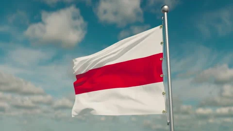 Future flag of Belarus. White-red-white flag. Stock Footage 238874384