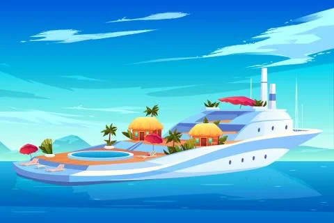 Future floating resort hotel concept Stock Illustration