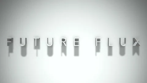 Future Flux 3D title animation with shadows on a white background Video stock 296725677
