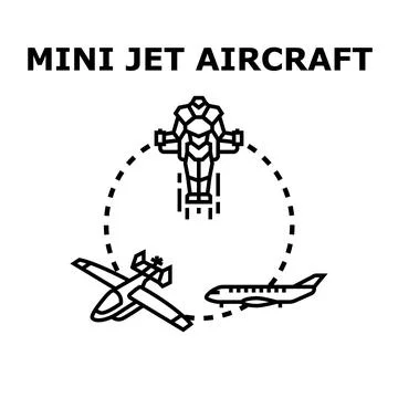 Future flying vehicles and personal jet aircraft development Stock Illustration