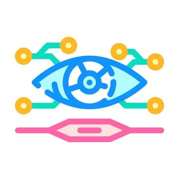 Future focused tech enthusiast color icon vector illustration Stock Illustration