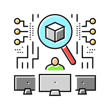 Future focused tech enthusiast color icon vector illustration Stock Illustration