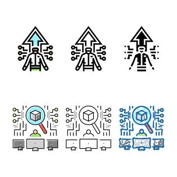Future focused tech enthusiast concepts color icon vector Stockillustratie