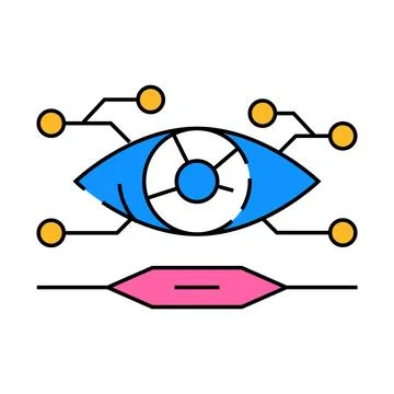 Future focused tech enthusiast icon color illustration Stock Illustration