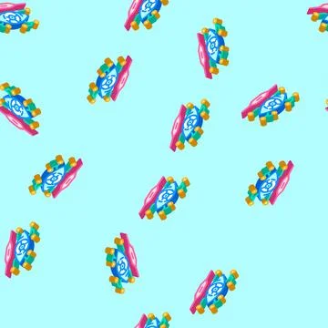 Future focused tech enthusiast isometric icon seamless pattern Stock Illustration